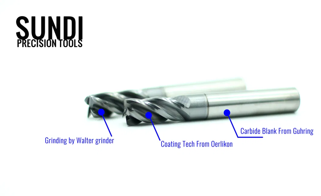 Roughing Solid Flat Corner Tapered Ball Nose CNC Machining Cutter Single Flute Carbide Endmill